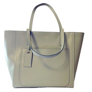 Kate Spade large pocket tote, smooth, leather, light, pist color, new